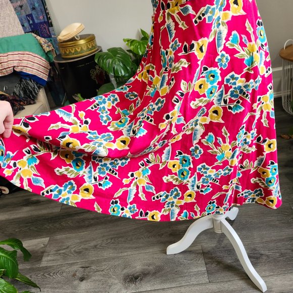 Vintage 1960's Pink Floral Sundress with Pockets - Picture 9 of 15